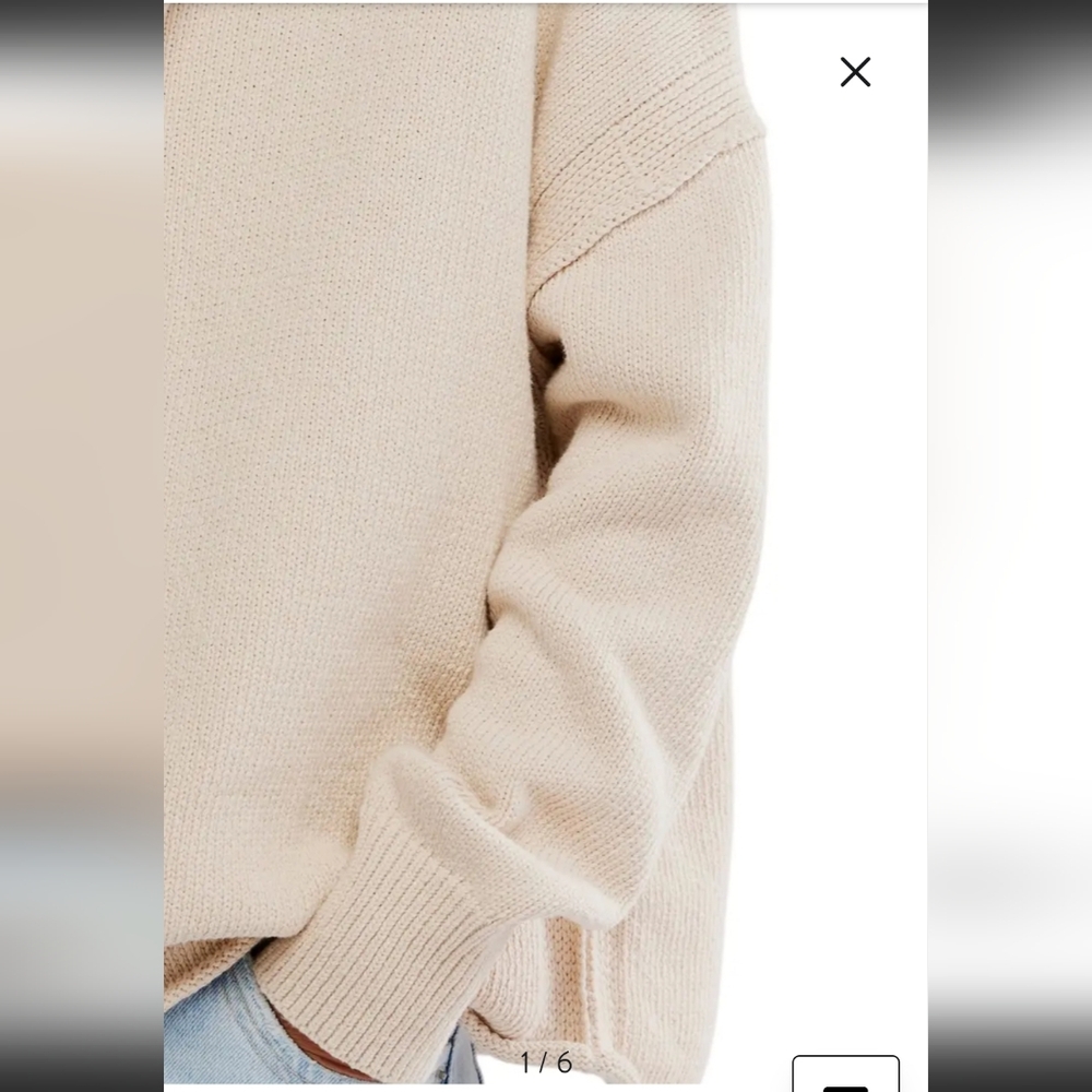 NWOT WE THE FREE TORRES ROLL NECK SWEATER IN SUGAR SWIZZIE - Picture 3 of 11